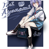 Rei Ayanami Ein Projekt aus dem Bereich Digitale Illustration von Amanda Aurora Silvera Rentería - 03.07.2024