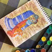 Beso, sarape y rebozo. Painting project by Pablo Eduardo Chavez Martinez - 07.03.2024