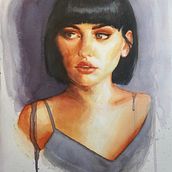 My project for course: Watercolor Portraits: Capture a Model's Personality. Fine Arts, Painting, Watercolor Painting, and Portrait Drawing project by Ankh Sun Iah - 07.04.2024