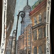 Mi proyecto del curso: Dibujo arquitectónico con acuarela y tinta. Sketching, Drawing, Watercolor Painting, Architectural Illustration, Sketchbook & Ink Illustration project by zoetwilight_10 - 07.02.2024