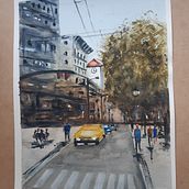 Mi proyecto del curso: Paisajes urbanos en acuarela. Un progetto di Belle arti, Pittura ad acquerello e Illustrazione architettonica di María del Carmen Merlino - 04.07.2024