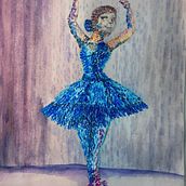 blue dancer. Traditional illustration project by xuly_xuly - 07.06.2024