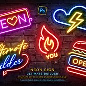 Ultimate Neon Builder Template. Un proyecto de Diseño gráfico de Tetiana - 06.07.2024