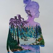 Mój projekt z kursu: Akwarela z efektem podwójnej ekspozycji: malowanie przyrody. Traditional illustration, Watercolor Painting, Realistic Drawing, and Naturalistic Illustration project by Renata Batko - 07.07.2024