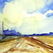 Watercolour Landscape. Traditional illustration, and Watercolor Painting project by Harry Boltt - 07.07.2024