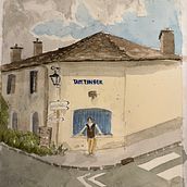 My project for course: Modern Techniques for Watercolor Cityscapes. Un projet de Peinture , et Aquarelle de Marie Junde - 07.07.2024