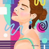 My project for course: Digital Portraits in Procreate with Graphical Elements. Een project van Digitale illustratie,  Portrettekening y Anatomisch tekenen van Allie Nolan - 08.07.2024