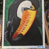 Tucan. Traditional illustration, Painting, and Gouache Painting project by wardbrett65 - 06.20.2024