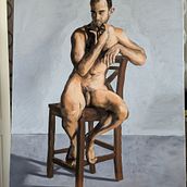 My project for course:  Realistic Figure Painting with Acrylic and Oil. Un proyecto de Bellas Artes, Dibujo realista, Pintura acrílica, Pintura al óleo y Dibujo anatómico de Gaëtan Dehaese - 09.07.2024