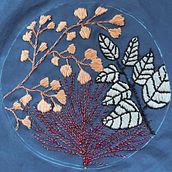 Rheba's project for course: Needle Embroidery: Create a Natural Composition. Traditional illustration, Embroider, Color Theor, and Textile Design project by Rheba - 06.02.2024