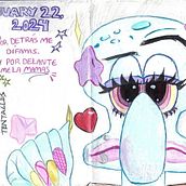 Mmmm.... No te había visto bien, Calamardo 💋. Design, Traditional illustration, Advertising, IT, Fine Arts, Painting, Collage, Sketching, Creativit, Pencil Drawing, Drawing, Portfolio Development, Artistic Drawing, Sketchbook, and Colored Pencil Drawing project by enriq_u_3zzz - 07.11.2024
