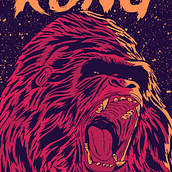 Kong - Poster Art. Design, Traditional illustration, Vector Illustration, Digital Illustration, Editorial Illustration, Editorial Design, and Graphic Design project by Danilo Henrique - 07.11.2024