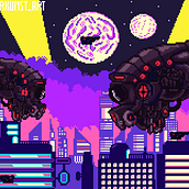 ALIEN CITY NIGHT PIXEL ART ANIMATION PROYECT -DAN. Programming, IT, Game Design, Animation, and Character Animation project by Daniel Rojas-Ledermann G - 03.13.2023