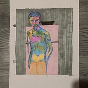 Mi proyecto del curso: Dibujo expresivo de la figura humana: explora formas y colores. Fine Arts, Pencil Drawing, Drawing, Portrait Drawing, Realistic Drawing, Figure Drawing, and Gouache Painting project by María Saavedra - 07.14.2024