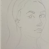 My project for course: Graphite Line Drawing for Portrait Sketchbooking. Un projet de Beaux Arts, Esquisse , Dessin, Dessin de portrait , et Carnet de croquis de informal_aliah - 15.07.2024