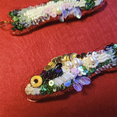 Red Fish Earrings Ein Projekt aus dem Bereich Stickerei, Textildesign und Erweiterungsentwicklung von Ezgi Uluğ - 15.07.2024