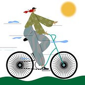 Biking Gal. Un progetto di Illustrazione vettoriale e Illustrazione digitale di Angeline Bardon - 16.07.2024