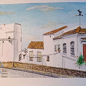 Desde la Puerta de la Villa. Watercolor Painting project by Jerónima De Sánchez y Ponce - 07.16.2024