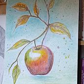 Manzana. Watercolor Painting project by Jerónima De Sánchez y Ponce - 07.16.2024