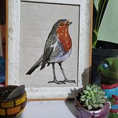 Vuela vuela Pajarito:  Pintar con hilo: técnicas de ilustración textil. Traditional illustration, Embroider, and Textile Design project by Laura García - 07.16.2024