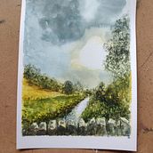 My project for course: Natural Landscapes in Watercolor. Un progetto di Belle arti, Pittura e Pittura ad acquerello di kat - 13.07.2024