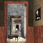 Collage inspired by Jorge Luis Borges's short story "The Aleph." Mixed media, 56x83cm. Collage project by Isabel Potworowski - 07.17.2024