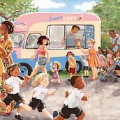 ice scream truck . % Katarzyna Przygoda-Burek tarafından hazırlanan Dijital İllüstrasyon, Ve Çocuk İllüstrasyonu projesi - 07.17.2024