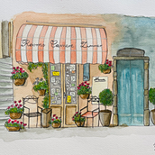 Mi proyecto del curso: Ilustración urbana en acuarela: retrata tu ciudad. Projekt z dziedziny  Malarstwo,  R, sunek, Malowanie akwarelą,  R i sunek architektoniczn użytkownika Sophia Elster - 17.07.2024