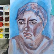 Il mio progetto del corso: Ritratto artistico ad acquerello. Projekt z dziedziny  Sztuki piękne,  Malarstwo, Malowanie akwarelą i Portret użytkownika Liam Caruso - 17.07.2024