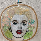 My project for course: Beaded Embroidery Portraits. Accessor, Design, Embroider, Decoration, and Textile Design project by Angeline Ralte - 07.12.2024