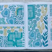 My project for course: Sketchbooking with Handmade Stamps. Un projet de Illustration traditionnelle, Création de motifs, Estampe, Carnet de croquis , et Gravure de Jolene Brown - 19.07.2024