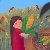 La niña del elote gigante. Un projet de Illustration numérique de Fabiola Rocha Nájar - 19.06.2024