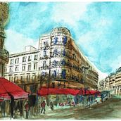 My project for course: Archit. Sketching with Watercolor . Un progetto di Pittura ad acquerello, Illustrazione architettonica e Sketchbook di tizdigiu - 22.07.2024