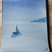 Boat on a Lake. Projekt z dziedziny Trad, c, jna ilustracja i Malowanie akwarelą użytkownika Natasha Joubert - 22.07.2024