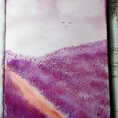 The Purple Field. Projekt z dziedziny Malowanie akwarelą użytkownika Natasha Joubert - 22.07.2024