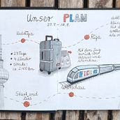 Mein Abschlussprojekt für den Kurs: Reisetagebuch: Illustration mit Mischtechniken. Desenho, Pintura em aquarela, Sketchbook, Ilustração com tinta, e Desenho com lápis de cor projeto de Juliane Wünsche - 23.07.2024