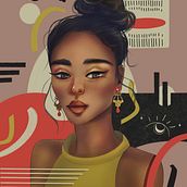 Mi proyecto del curso: Retratos digitales en Procreate con elementos gráficos Ein Projekt aus dem Bereich Digitale Illustration, Porträtzeichnung und Anatomische Zeichnung von Veronica González López - 24.07.2024