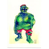 Dibujar a Hulk. Traditional illustration, Watercolor Painting, Character Design, Drawing, Pencil Drawing, and Artistic Drawing project by Gonzalo Agüero - 07.24.2024