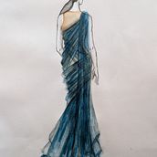 Assignment for course "Watercolor Fashion Illustration: Silhouette, Color and Flow". Un proyecto de Pintura a la acuarela e Ilustración de moda					 de Signe Licite - 25.07.2024