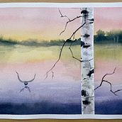 Mein Abschlussprojekt für den Kurs: Atmosphärische Landschaften in Aquarell. Fine Arts, Painting, and Watercolor Painting project by ros_szb - 07.25.2024