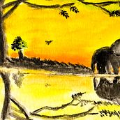 Wild life - Watercolor Painting. Traditional illustration, Watercolor Painting, Naturalistic Illustration, and Botanical Illustration project by Laura Galeano - 07.26.2024