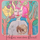 Parfois, mon âme fleurit.... Traditional illustration, Painting, Creativit, Pencil Drawing, and Drawing project by Béatrice Brunclair - 06.26.2024