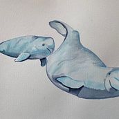 Mi proyecto del curso: Técnicas de ilustración naturalista: ballenas en acuarela. Un progetto di Belle arti, Pittura, Pittura ad acquerello e Illustrazione naturalistica di lorena_mestreh - 23.07.2024