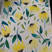 Mi proyecto del curso: Estampados florales en acuarela con colores vibrantes. Pattern Design, Watercolor Painting, and Botanical Illustration project by Carolina - 07.29.2024