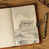 Ink Illustration Of Parthenon  Ein Projekt aus dem Bereich Bildende Künste, Concept Art, Traditionelle Illustration, Illustration mit Tinte, Sketchbook und Skizzenentwurf von Nikita Busyak - 29.07.2024