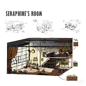 My project for course: Visual Development: Illustrate Imaginary Settings - Seraphine's Room. Un progetto di Disegno, Illustrazione digitale, Arte concettuale e Disegno digitale di ren clin - 29.07.2024