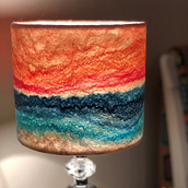 Wet Felted Landscape Lampshades. Textile Design, Fiber Arts, Lighting Design, Arts, and Crafts project by Natasha Smart - 07.30.2024