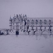 Château de Chenonceau, France. . Pencil Drawing, Drawing, Artistic Drawing, and Architectural Illustration project by nicolasamauger_1 - 07.05.2024