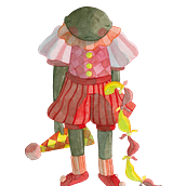 Mein Abschlussprojekt für den Kurs: Ausgedachte Charaktere mit Aquarell zeichnen (Circusfrog by artstudiourban). Character Design, Painting, Drawing, Watercolor Painting, and Children's Illustration project by Svenja Urban - 08.01.2024