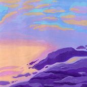 Cotton Candy Clouds. Gouache Painting, and Painting project by Leana Rae Rondez - 08.02.2024